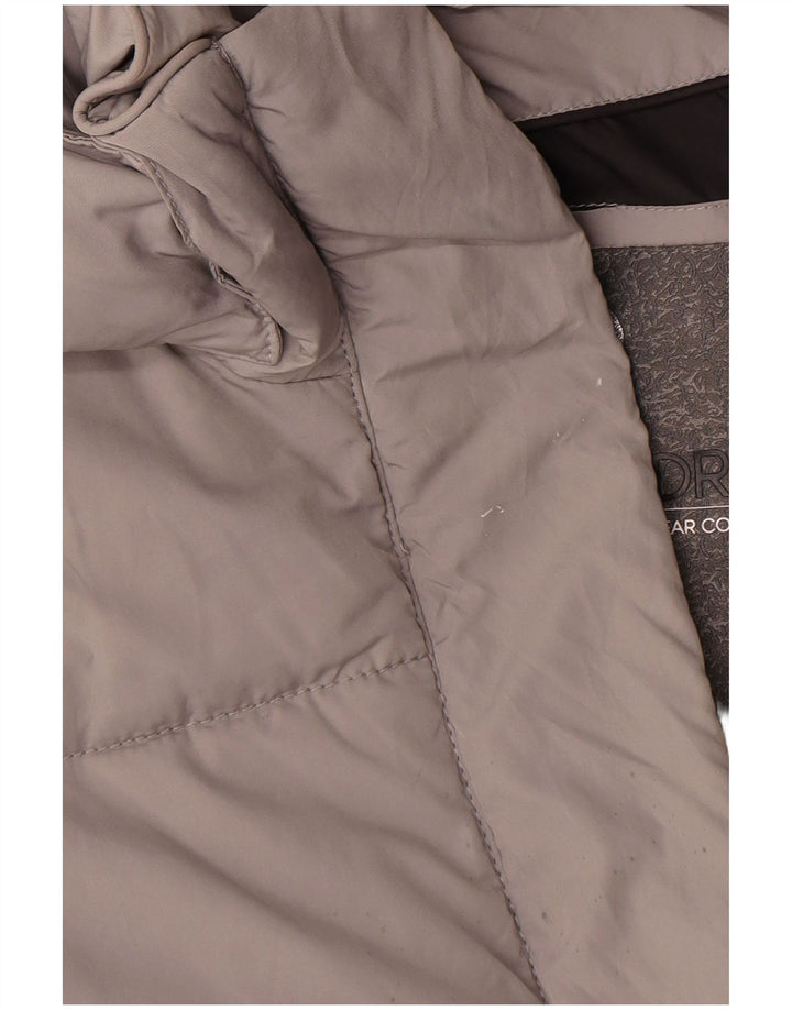 Damski, oversize'owy, ocieplany płaszcz z kapturem Superdry, UK 10, mały, szary