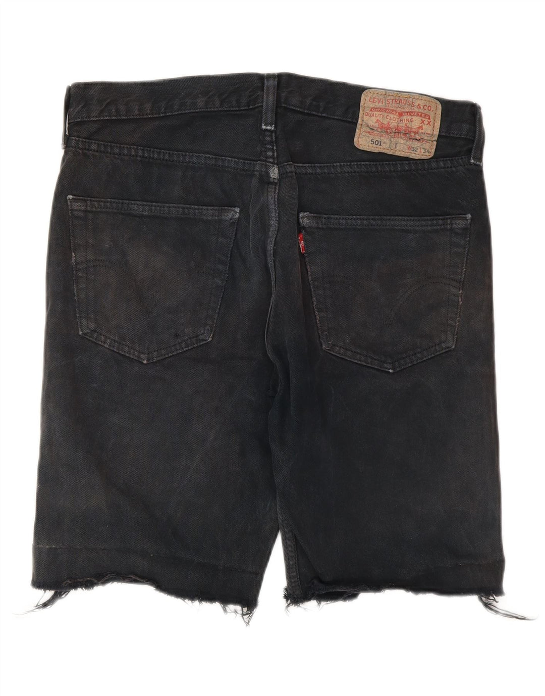 Męskie spodenki jeansowe LEVI'S 501 W32, średnia czarna bawełna