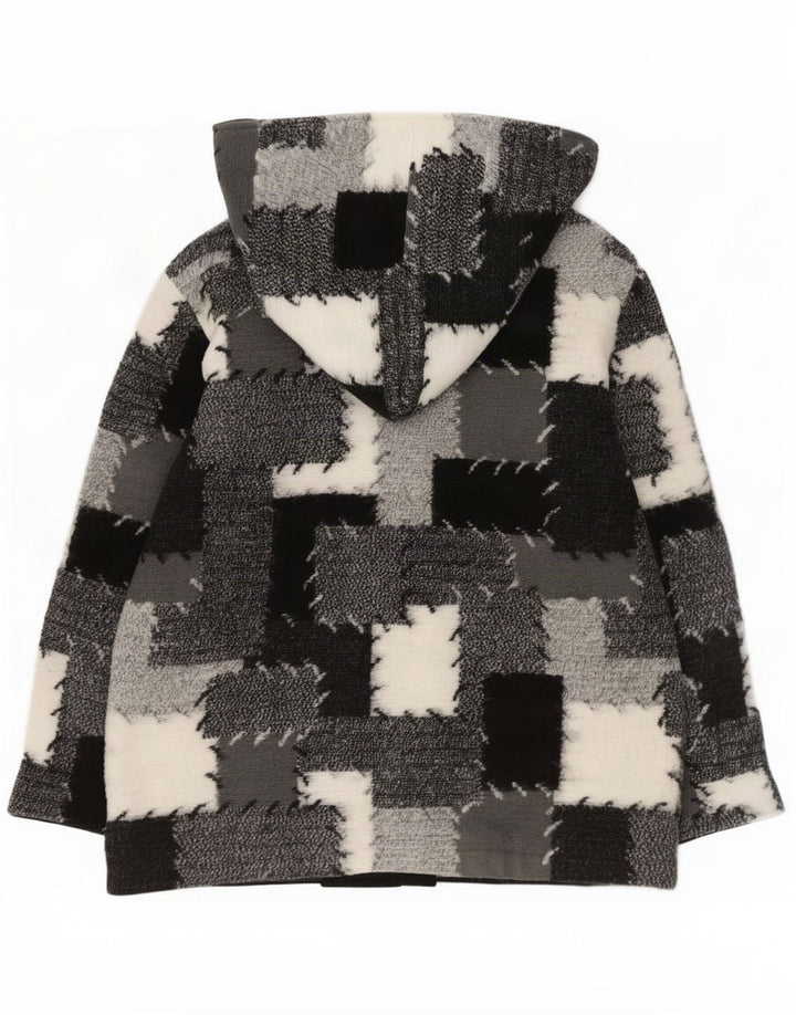 Damska kurtka wiatrówka z kapturem w stylu vintage UK 14 Średni szary patchwork