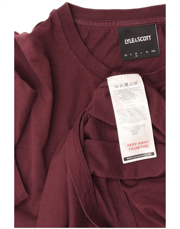 T-shirt męski Lyle & Scott, średniej wielkości bordowa bawełna