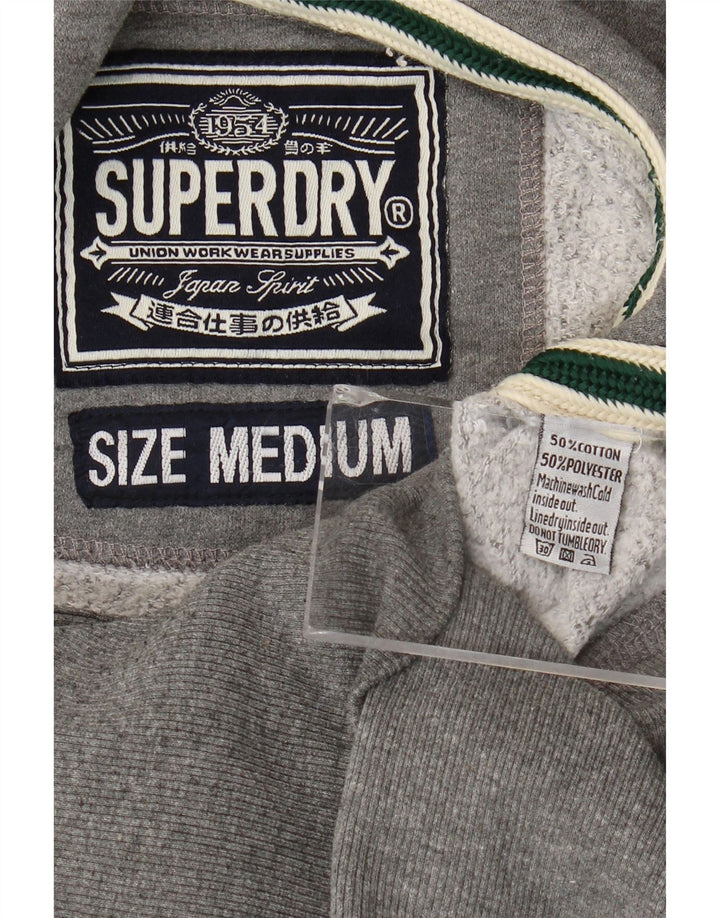 Damska kurtka dresowa z kapturem i kapturem Superdry UK 14, średnia szara bawełna