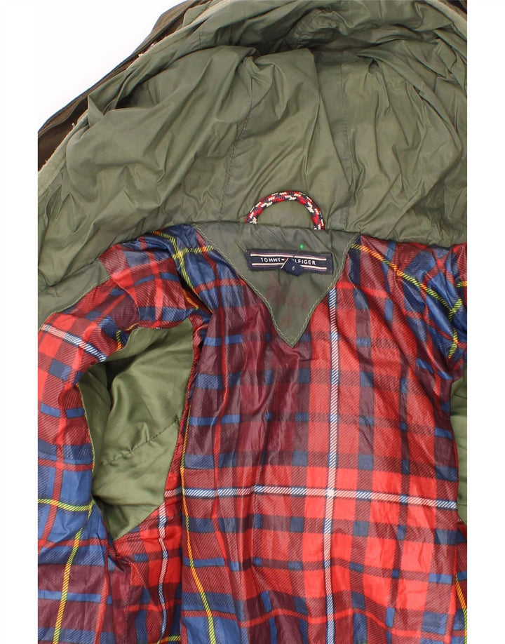 Tommy Hilfiger Chłopięca kurtka parka z kapturem, 5-6 lat, khaki, poliester