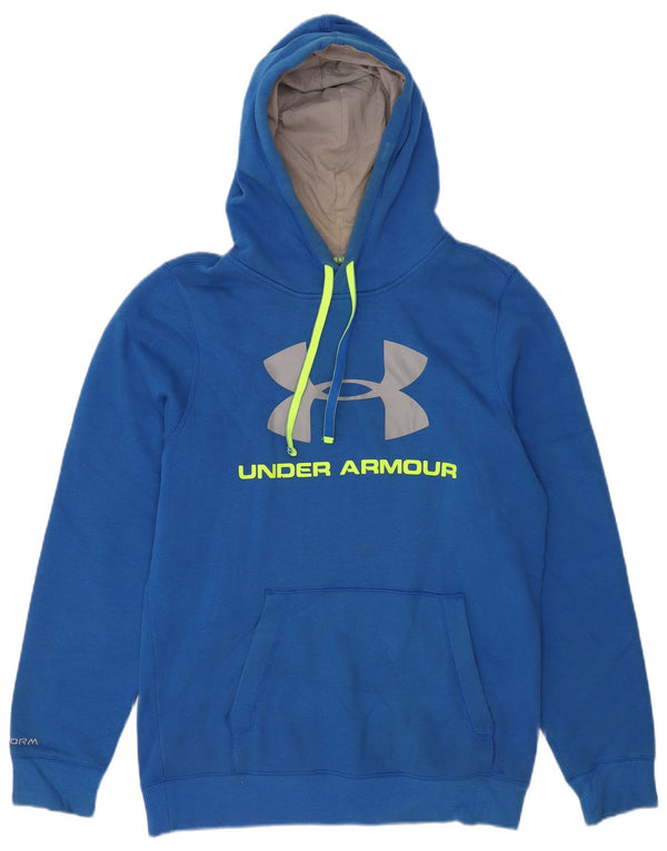 Under Armour Mens Graphic Hoodie Jumper Small Blue Cotton