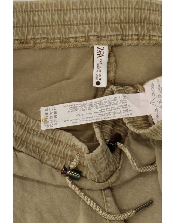 Damskie spodnie joggery Zara, małe W26 L26 Khaki Lyocell