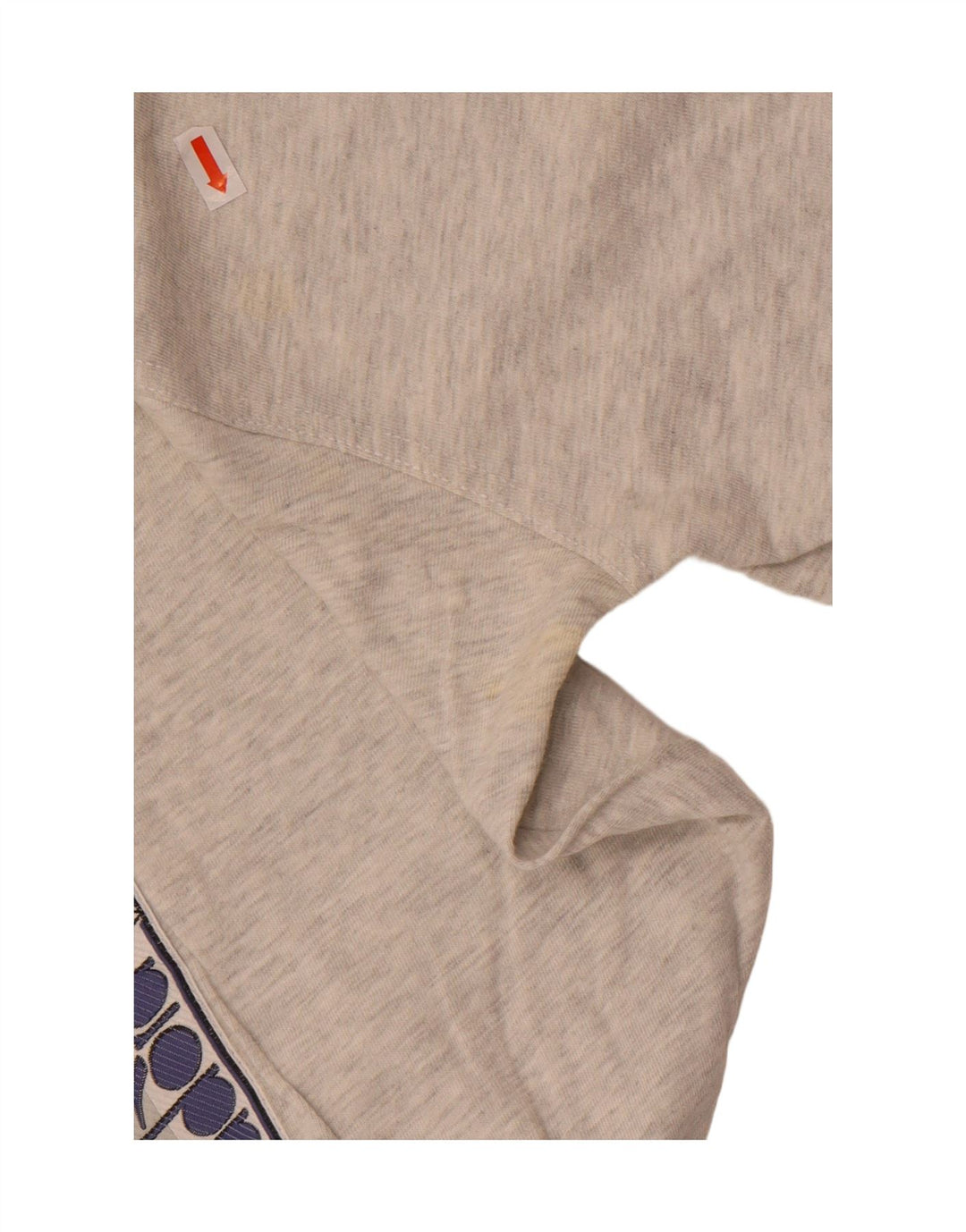 DIADORA Mens Graphic Zip Neck Sweatshirt Jumper Small Grey Cotton Vintage Diadora and Second-Hand Diadora from Messina Hembry 