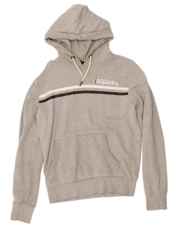 Damski sweter z kapturem Superdry UK 10, małe, szare, bawełniane paski