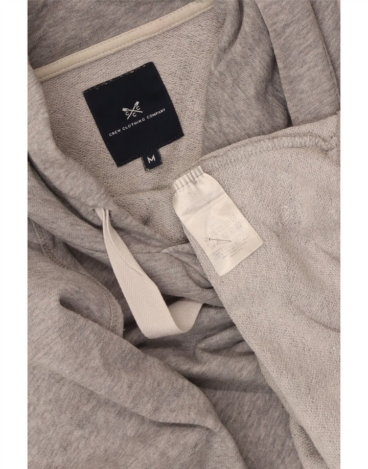Crew Clothing Męska bluza z kapturem, średnia szara bawełniana nakrapiana