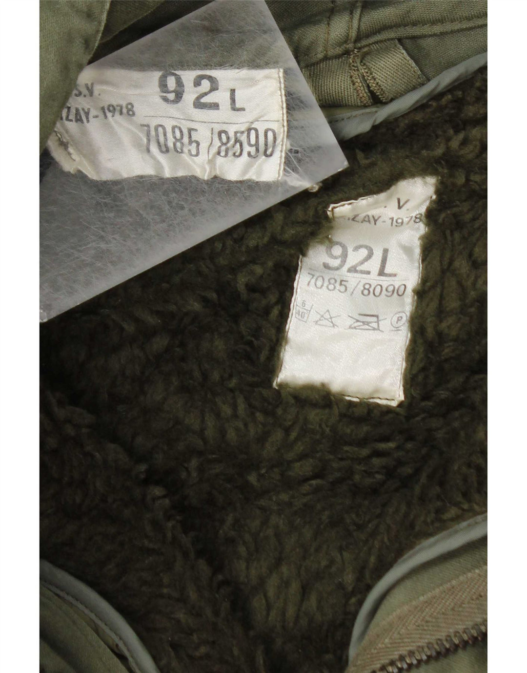 Vintage męska kurtka parka z kapturem UK 40 duża zielona