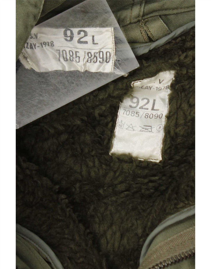 Vintage męska kurtka parka z kapturem UK 40 duża zielona