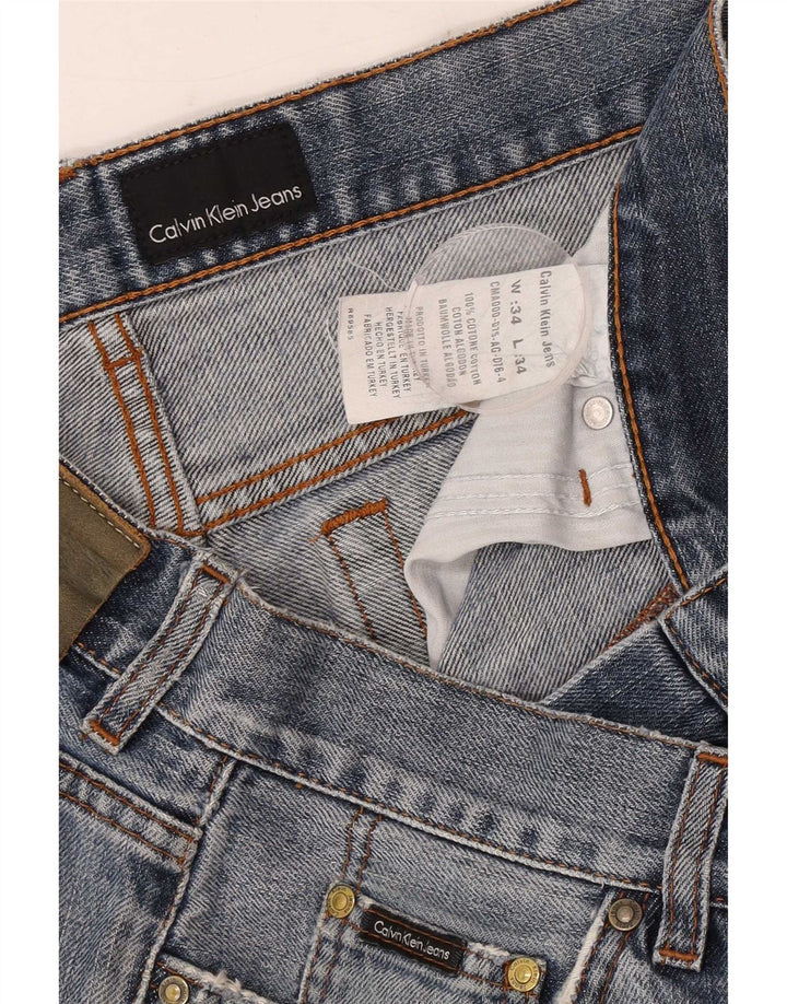 Męskie spodenki jeansowe Calvin Klein W34, duże, niebieskie, bawełniane