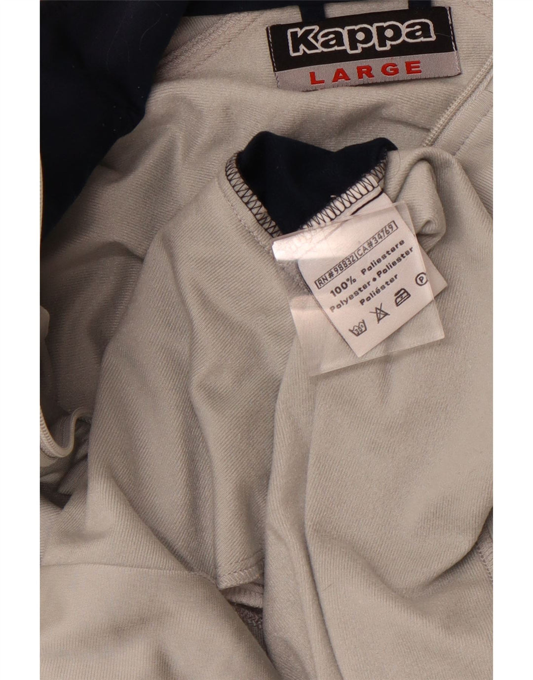 Męska kurtka dresowa KAPPA, duży, szary poliester z blokami kolorów