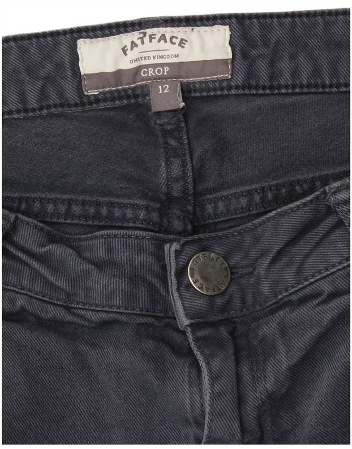 Damskie jeansy przycięte Fat Face UK 12 Medium W32 L22 Szara bawełna