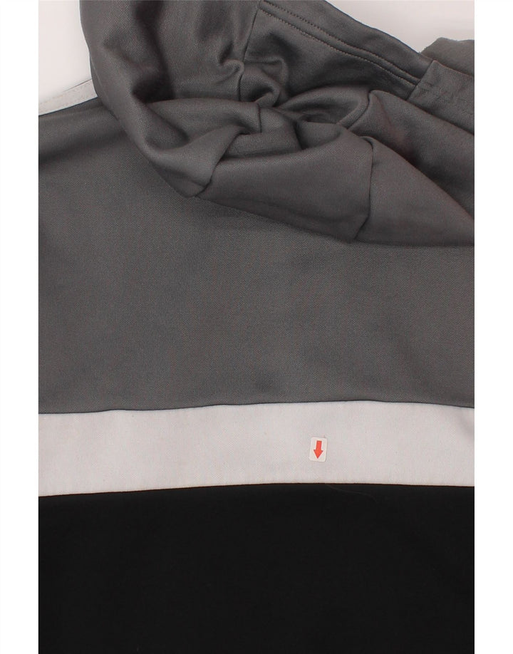 Chłopięca bluza z kapturem Adidas 9-10 lat Szary poliester z blokami kolorów