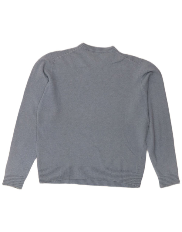 Damski sweter z wycięciem pod szyją Sergio Tacchini UK 18 XL Niebieska wełna owcza