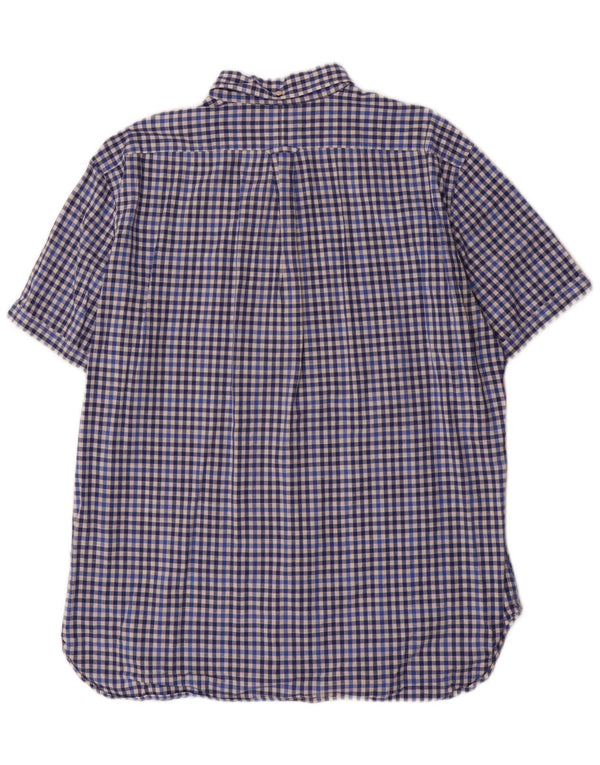 Gant Mens Short Sleeve Regular Fit Shirt XL Blue Gingham Cotton