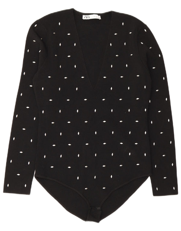 Body damskie Zara UK 14, duże, czarne, wiskozowe