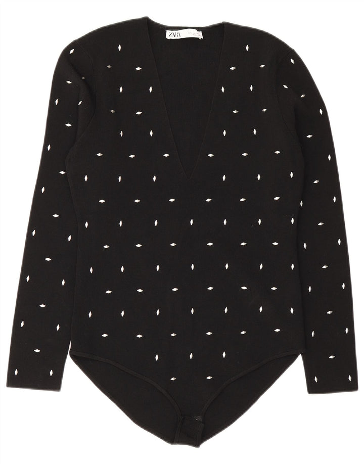 Body damskie Zara UK 14, duże, czarne, wiskozowe