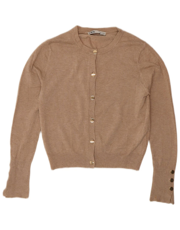 Sweter damski Zara Crop Cardigan UK 10 Small Brown