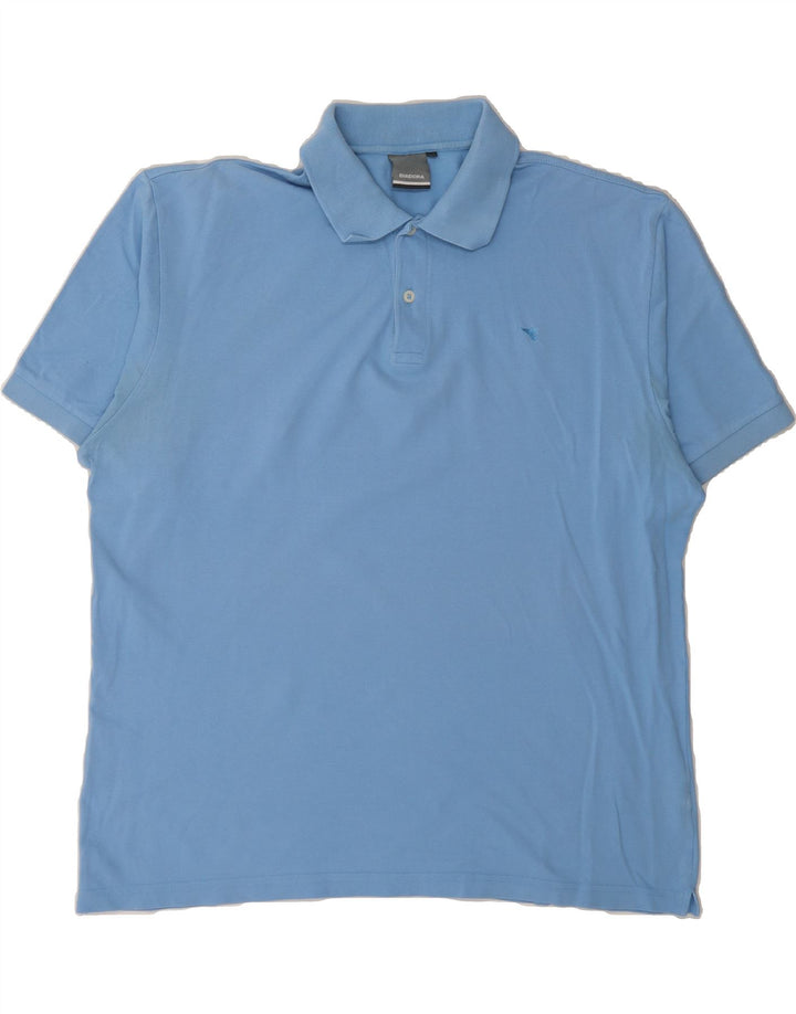 DIADORA Mens Polo Shirt 2XL Blue Cotton Vintage Diadora and Second-Hand Diadora from Messina Hembry 