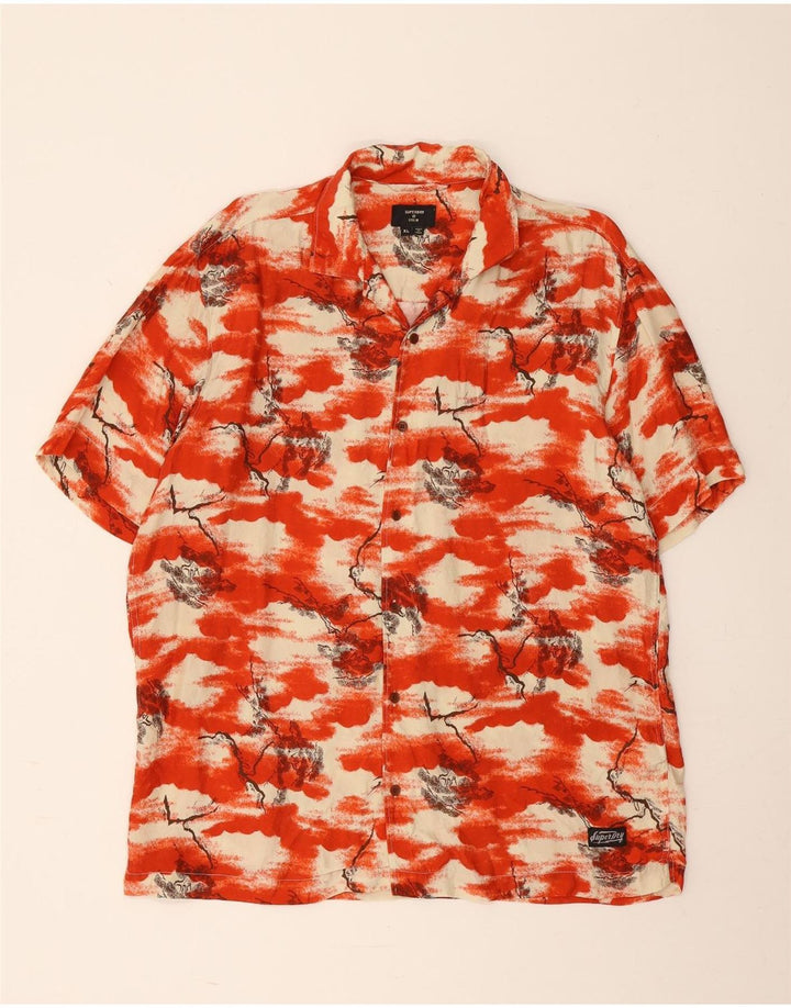 Męska koszula z krótkim rękawem Superdry XL Red Tie Dye Cupro