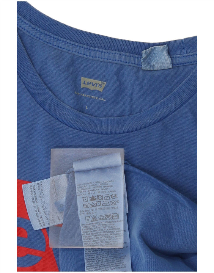 Damska koszulka z grafiką LEVI'S Top UK 16, duża niebieska