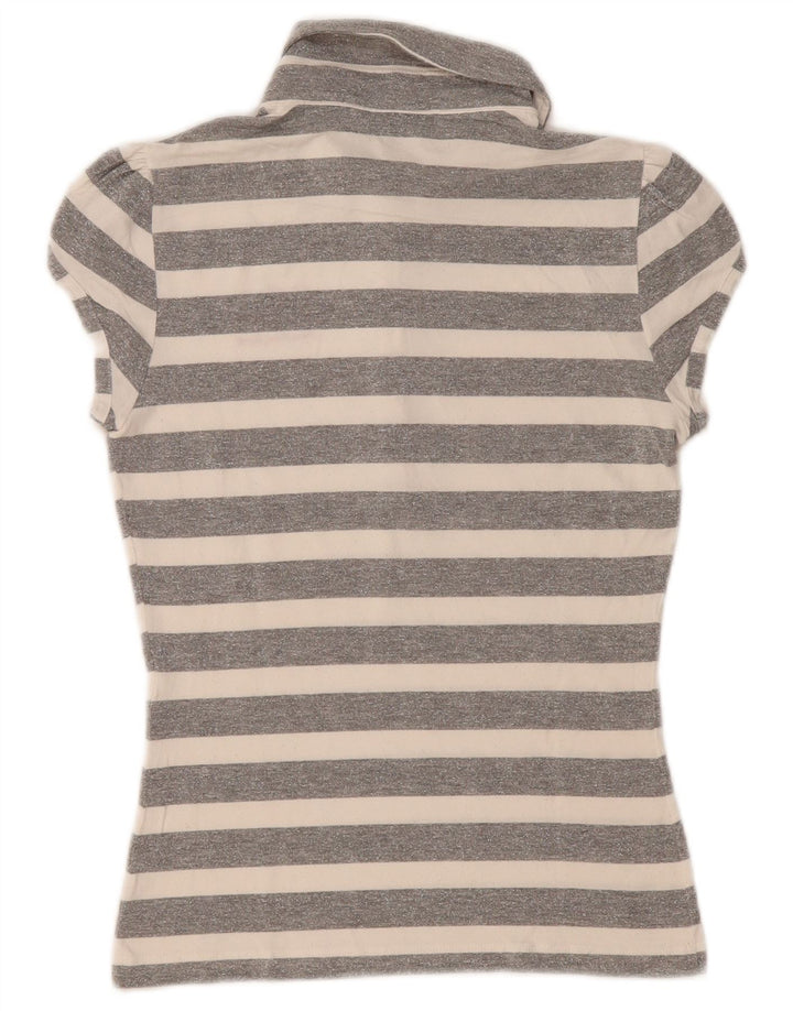 Damska koszulka polo Moschino Graphic IT 42 w średnie szare paski