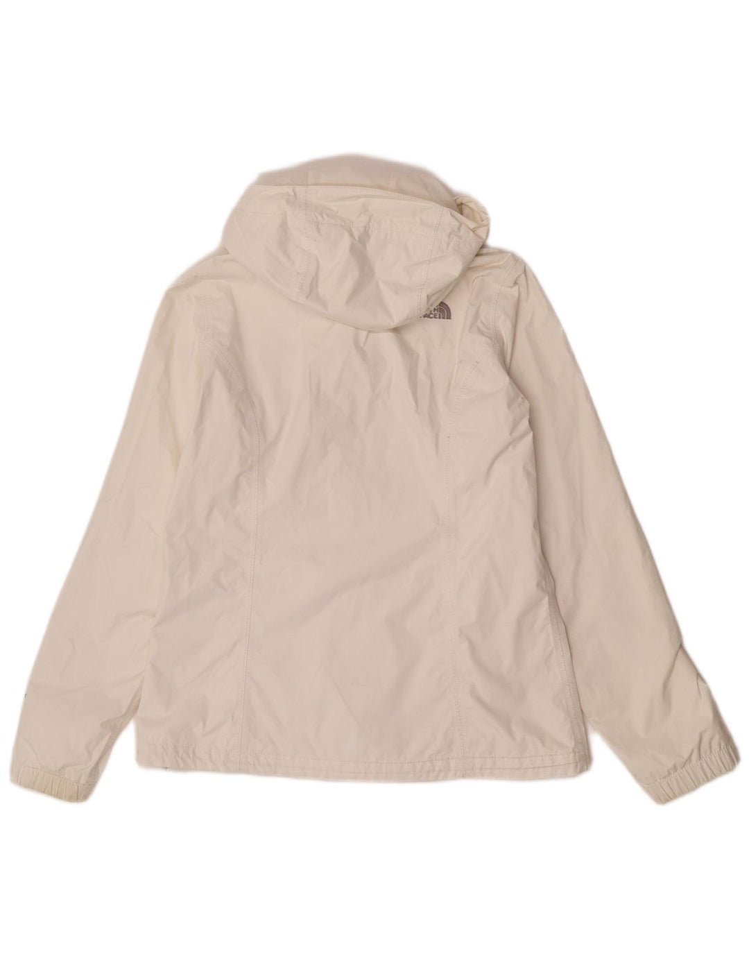 Damska kurtka przeciwdeszczowa z kapturem The North Face UK 14, średni biały nylon