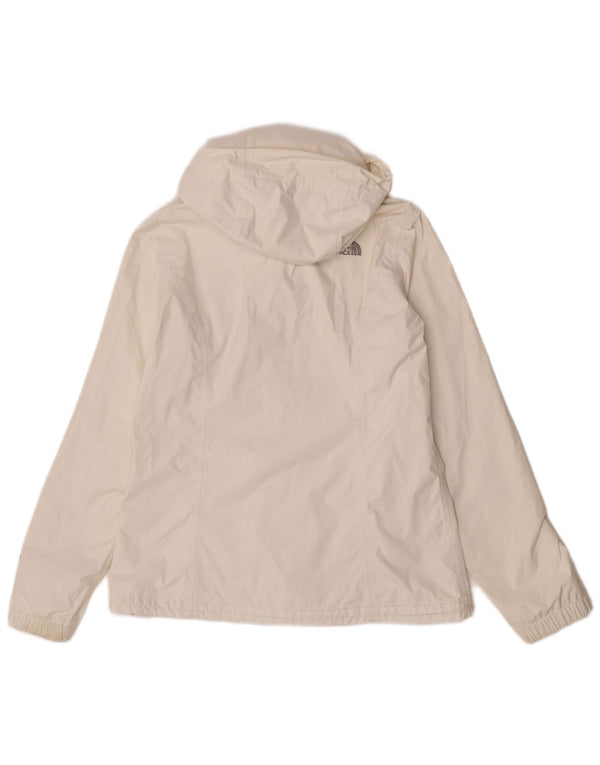 Damska kurtka przeciwdeszczowa z kapturem The North Face UK 14, średni biały nylon
