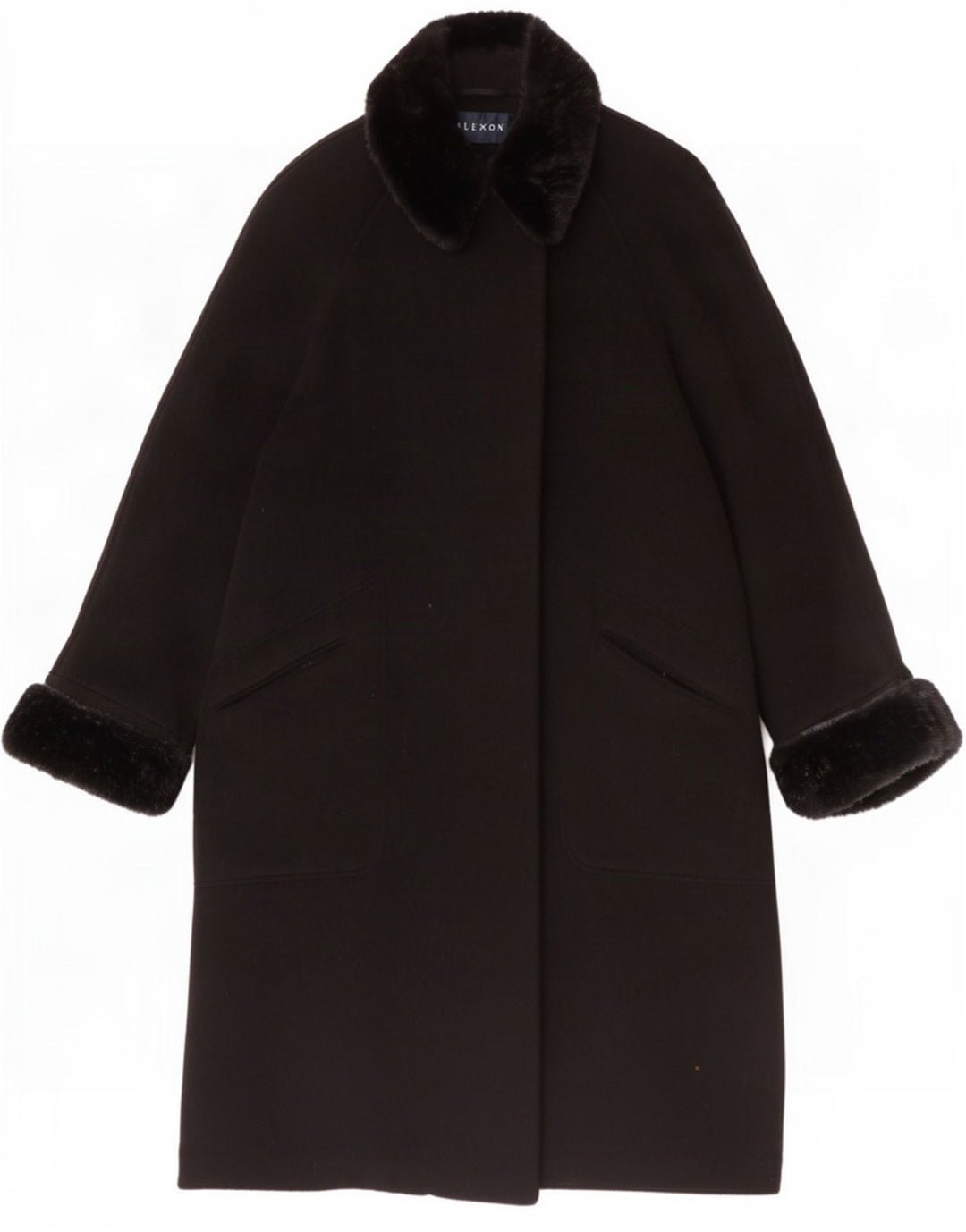ALEXON Damski płaszcz oversize UK 12 Medium Black Wool