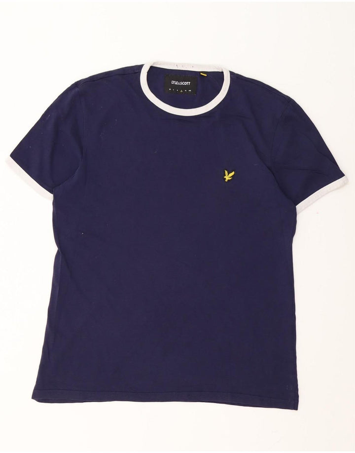 Lyle & Scott Męski T-shirt Top, duży, granatowy, bawełniany