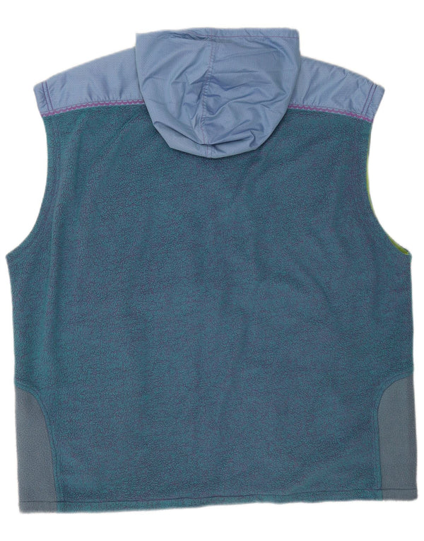 Męska kamizelka polarowa z kapturem w stylu vintage UK 42 XL w kolorze niebieskim