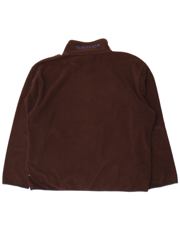 Męski polarowy sweter Nautica z zamkiem błyskawicznym, 2XL, brązowy poliester