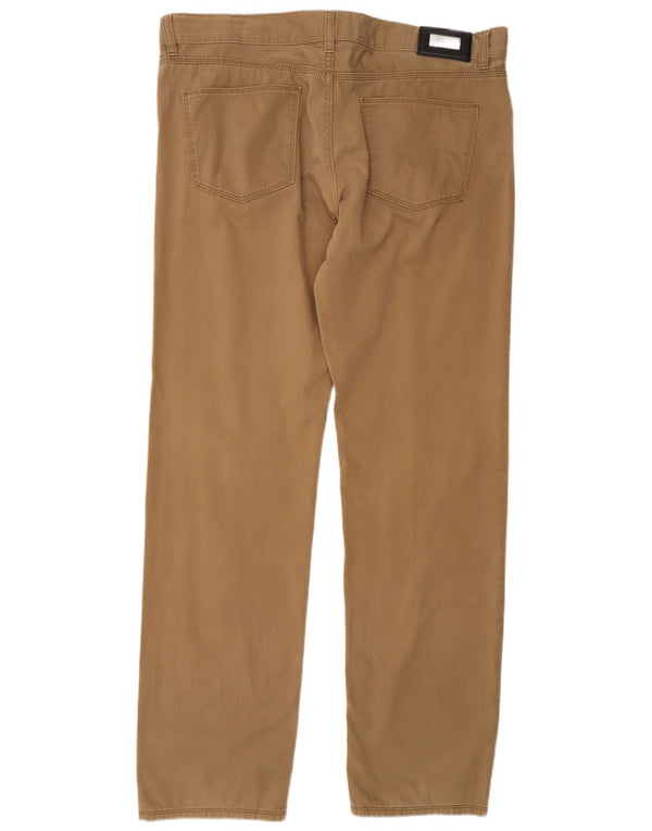 Hugo Boss Mens Straight Casual Trousers W38 L34 Beige Cotton