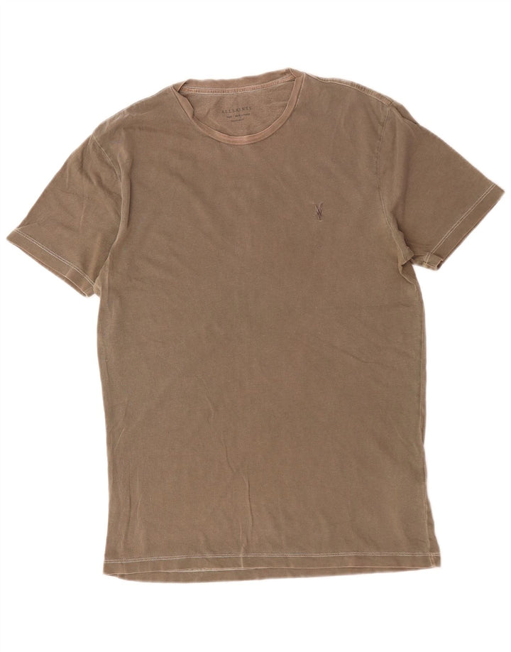 T-shirt męski All Saints o regularnym kroju, mały, brązowy, bawełniany