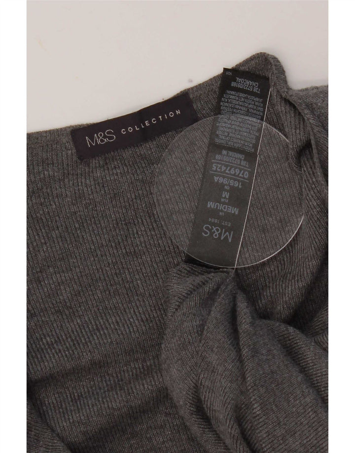 Marks & Spencer Damski sweter rozpinany o długim kroju, UK 12, średni szary