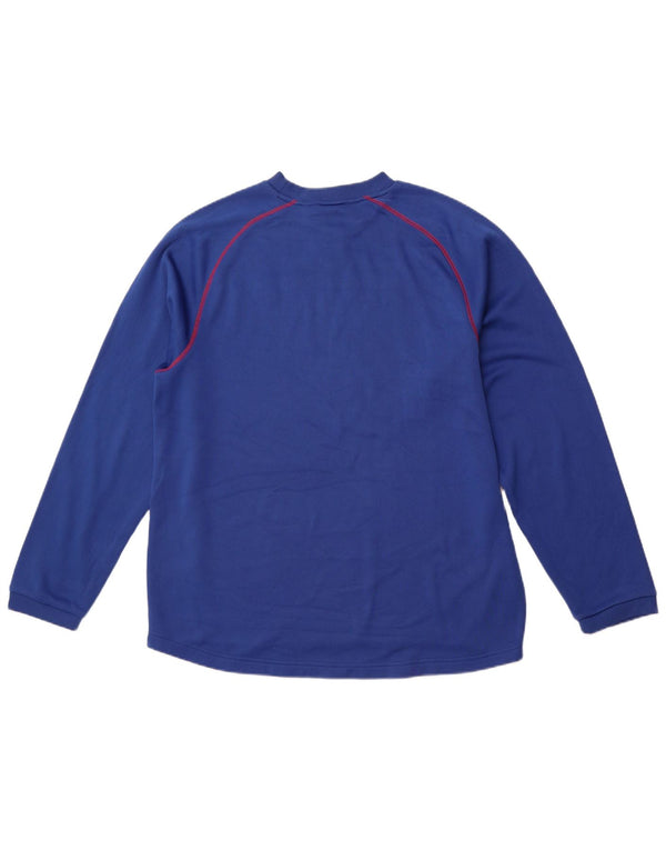 REEBOK Męski Giants Graphic Top z długim rękawem, duży, niebieski poliester