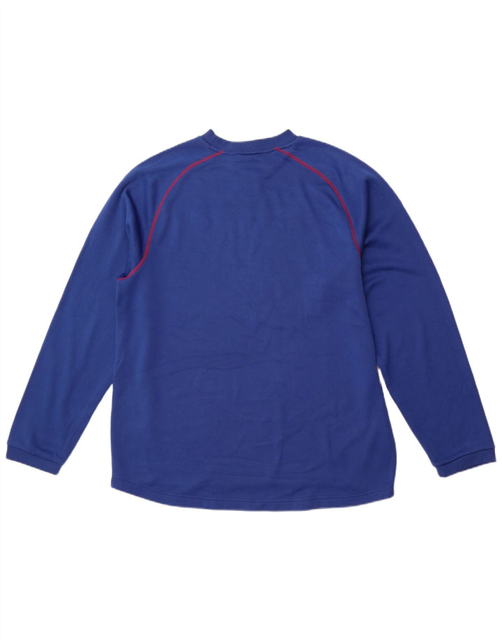 REEBOK Męski Giants Graphic Top z długim rękawem, duży, niebieski poliester