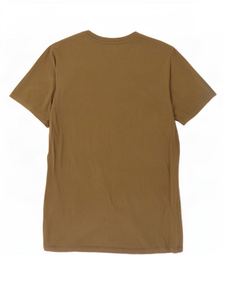 Męski T-shirt z grafiką Religia, mały, bawełniany khaki