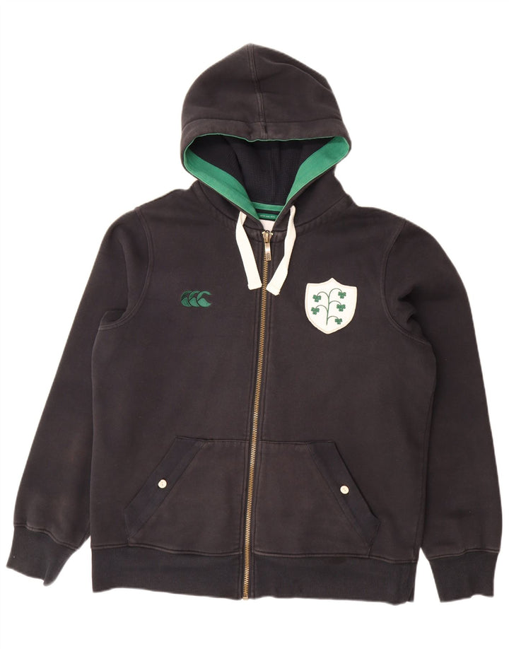 CANTERBURY Męski sweter z kapturem i zamkiem błyskawicznym, duży, czarny, bawełniany