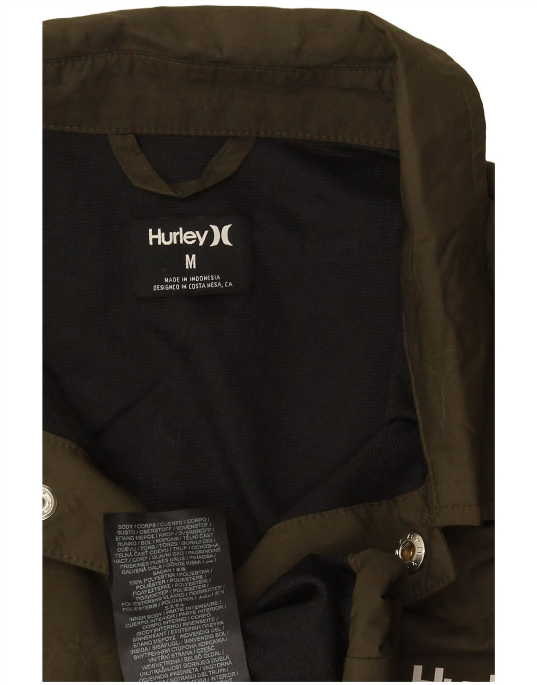 Męska kurtka bomber Hurley UK 38, średni khaki, poliester