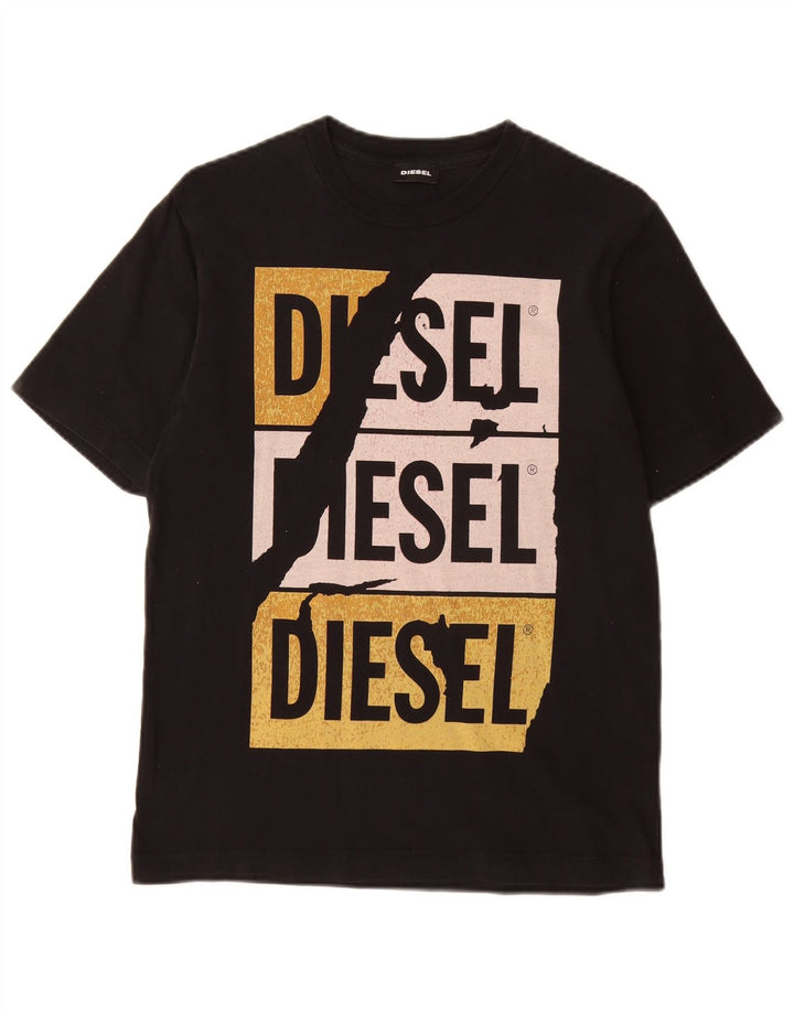 Chłopięcy T-shirt z grafiką DIESEL, 11-12 lat, czarny
