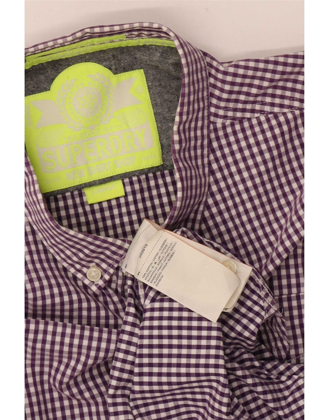 Koszula męska Superdry, duża, fioletowa bawełniana kratka
