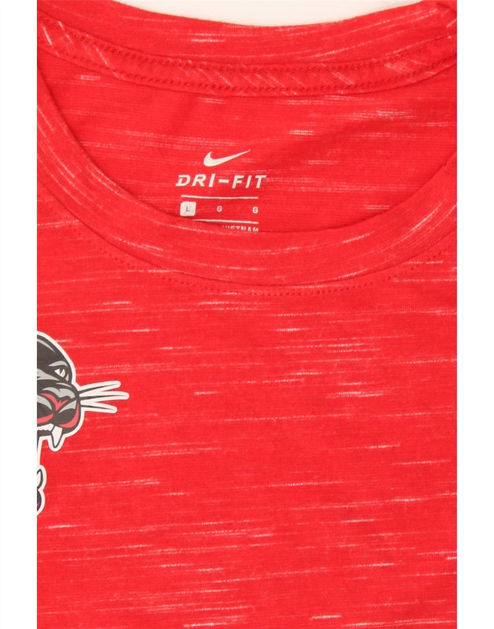 NIKE Womens Dri Fit T-Shirt Top UK 16 Large Red Flecked Polyester Vintage Nike and Second-Hand Nike from Messina Hembry 