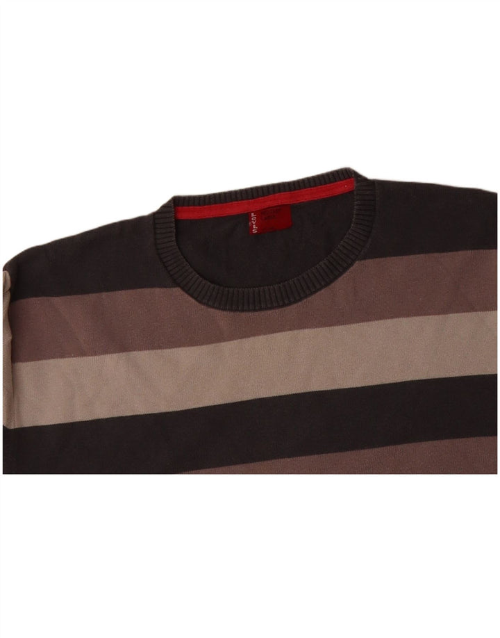 LEVI'S Mens Crew Neck Jumper Sweater Large Multicoloured Striped Cotton