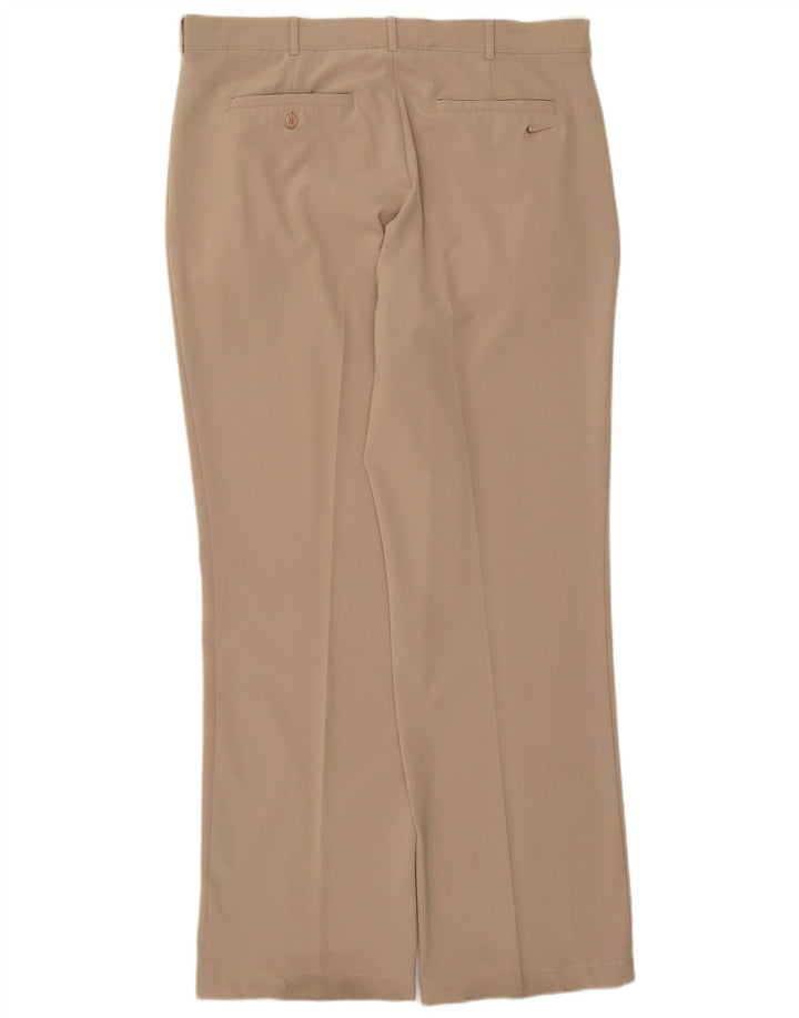 NIKE Mens Straight Chino Trousers W36 L32 Beige Polyester