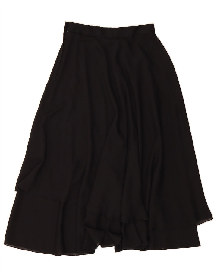 VINTAGE Womens A-Line Skirt UK 14 Medium W30  Black Polyester Vintage Vintage and Second-Hand Vintage from Messina Hembry 