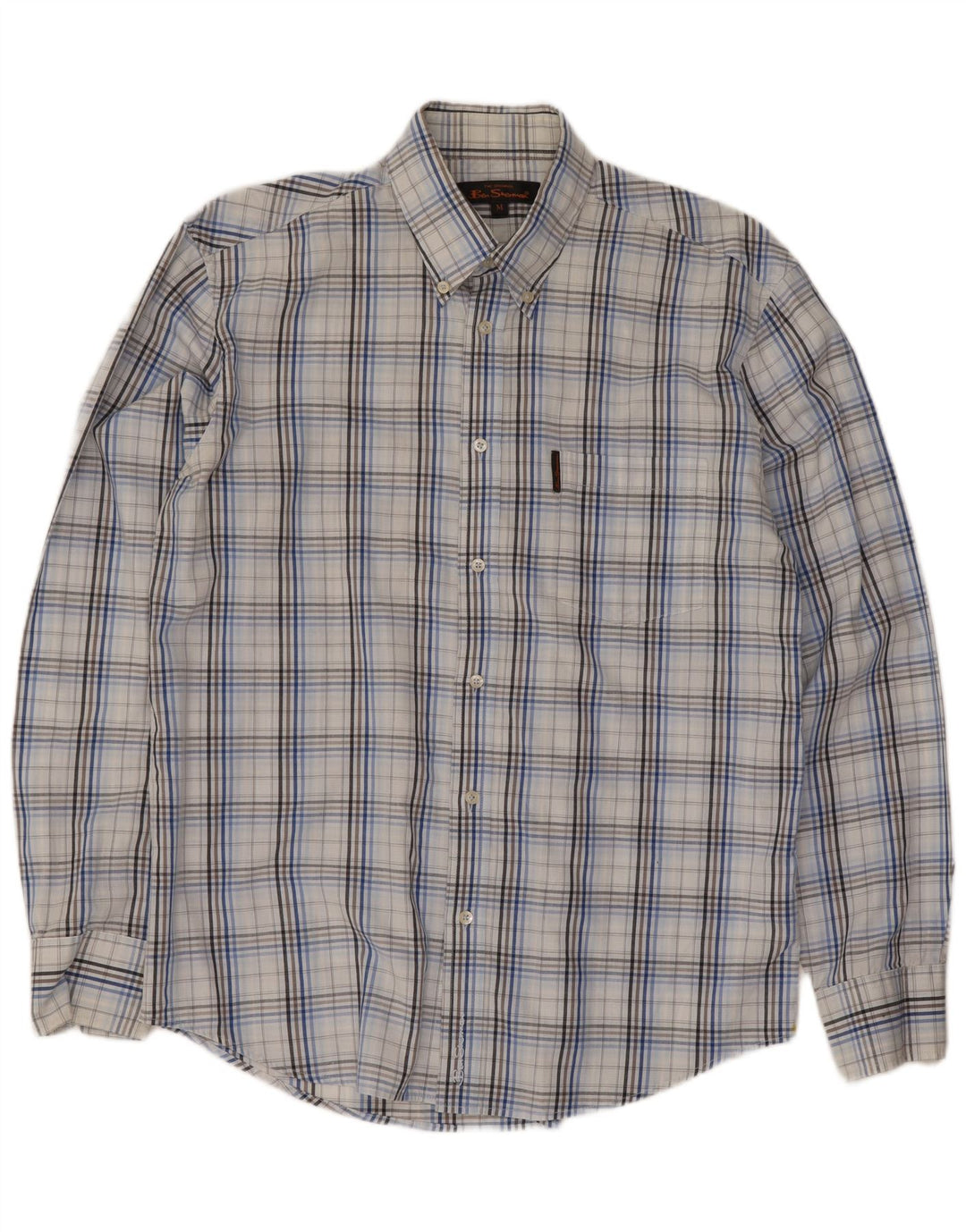 Koszula męska Ben Sherman, bawełniana, w średnią niebieską kratkę