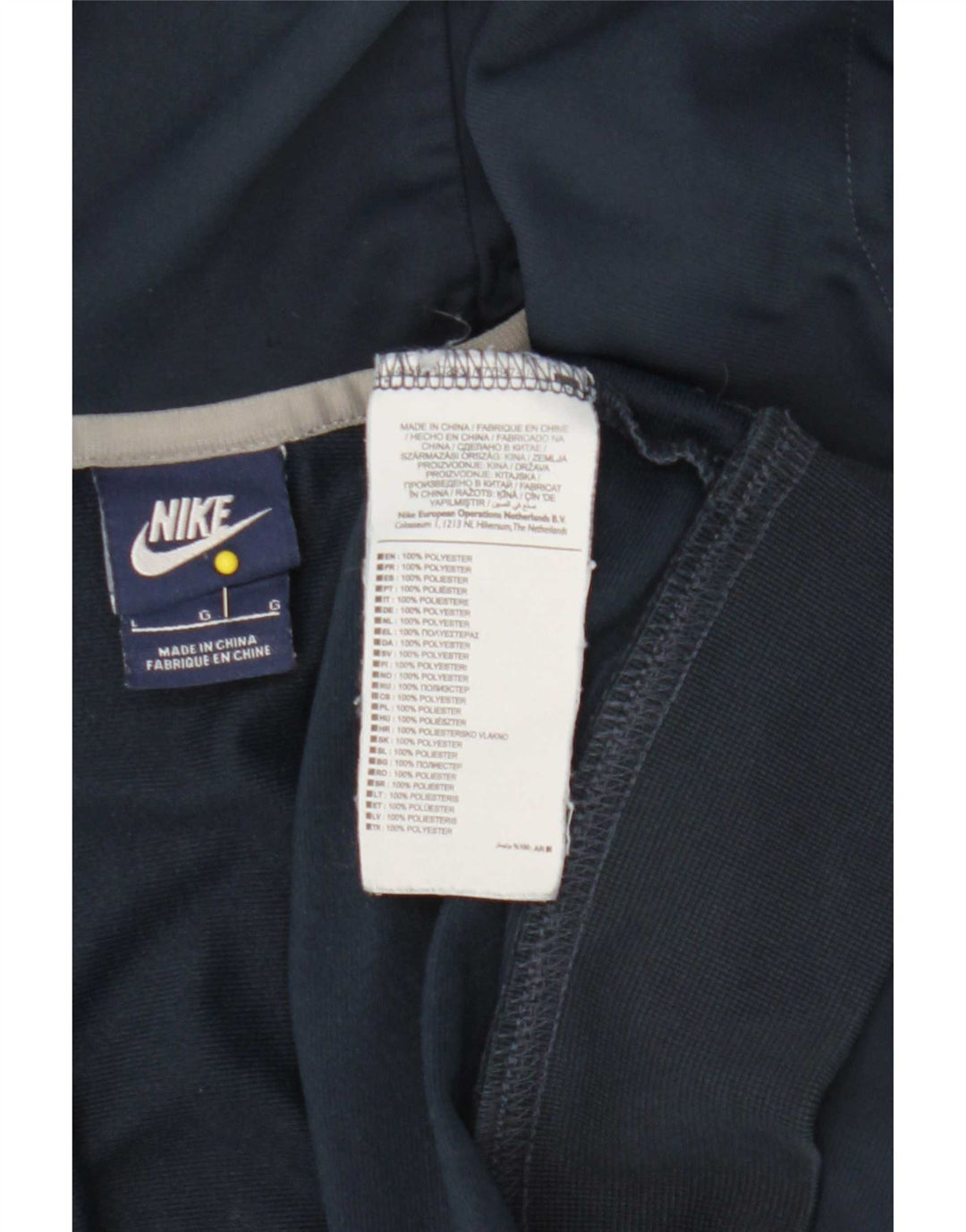 Męski sweter z kapturem i zamkiem błyskawicznym Nike, duży, granatowy, poliestrowy blok kolorów