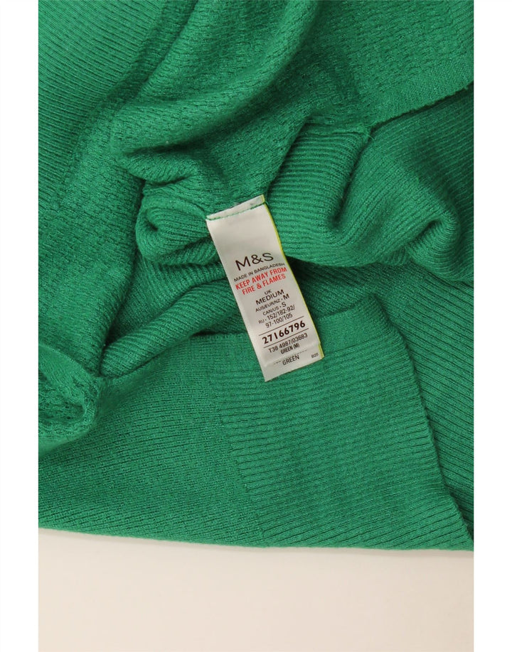 Marks & Spencer Damski sweter z dekoltem w kształcie litery V, UK 14, średni zielony wiskoza