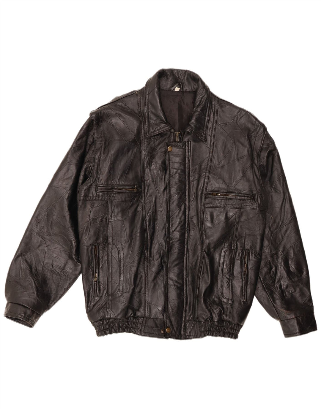 Męska kurtka skórzana VINTAGE UK 40 duża czarna skóra